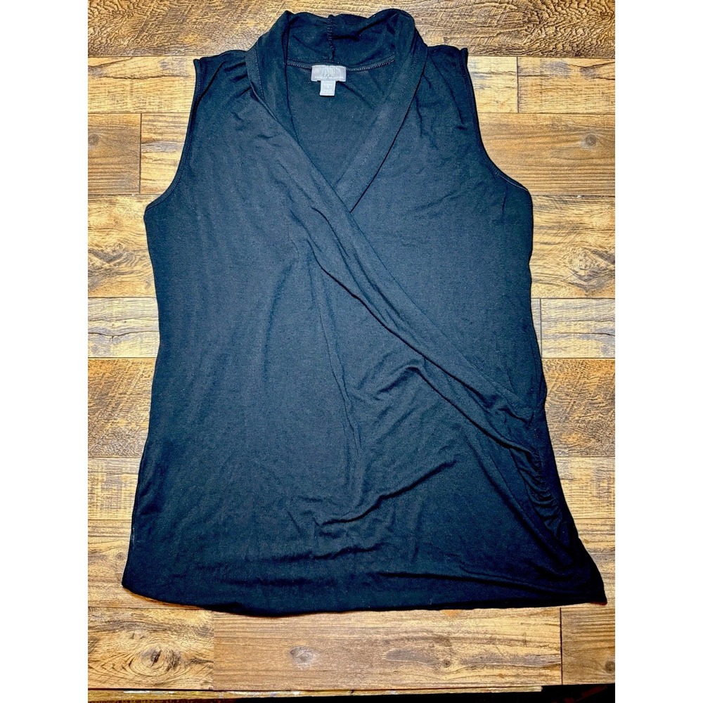 J. Jill Wearever Collection‎ Black Sleeveless Wrap Top Size Small Stretch